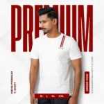 Esmore Premium Half Sleave T-shirt White - Image 2