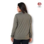 Esmore Women’s Stylish Cross Wrap Long Sleeve Top | Olive Green - Image 2
